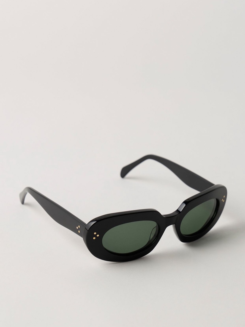 Free People NWT Black Oval Sunglasses Gold Dot Detail 100% UV